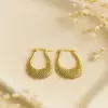 Solara Textured Drop Hoops