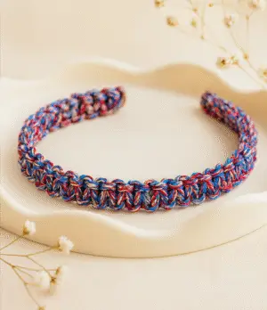Macrame braided multicolor hairband