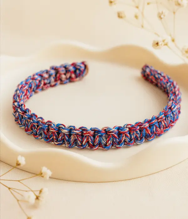 Macrame braided multicolor hairband