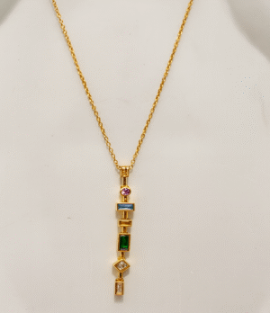 multistone Aurora Prism Drop Necklace