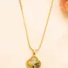 Elegant Floral Charm Gold Pendant Necklace