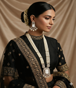 Royal Pearl Kundan Long Necklace Set