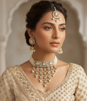 Royal Kundan Pearl Bridal Choker Set